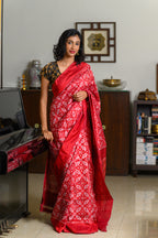 Cherry Fantasy Handwoven Single Ikkat Silk