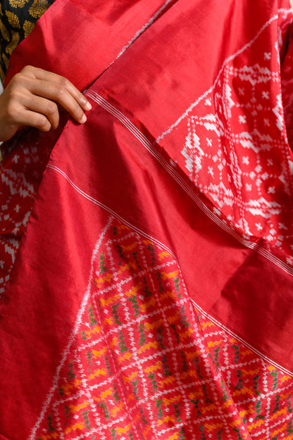 Cherry Fantasy Handwoven Single Ikkat Silk