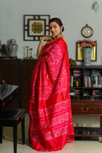 Cherry Pop Handwoven Single Ikkat Silk