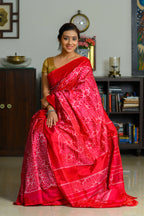 Cherry Pop Handwoven Single Ikkat Silk
