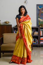 Spring Yellow Handwoven Single Ikkat Silk