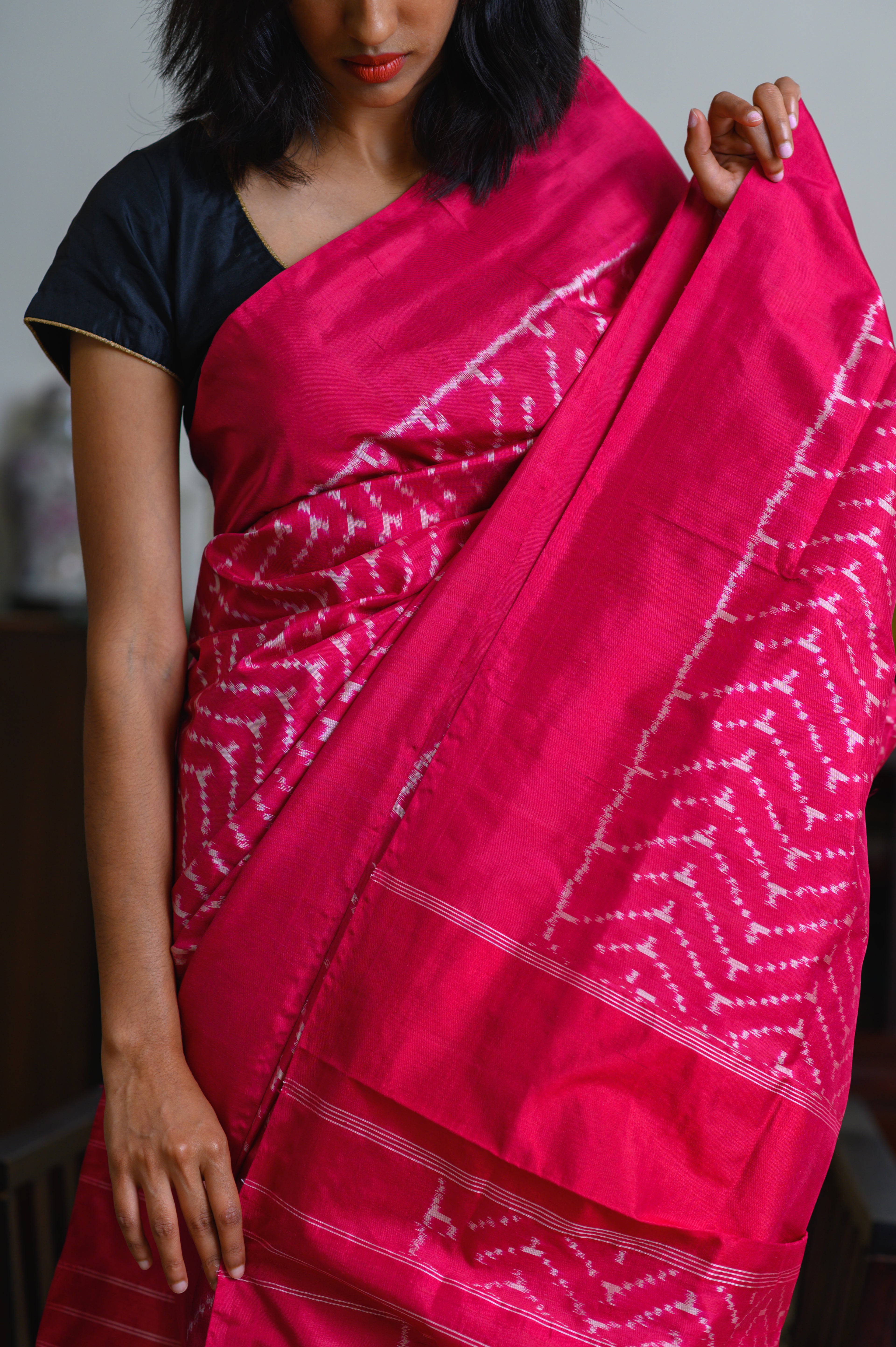 Bubblegum Rani Handwoven Single Ikkat Silk