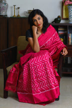 Bubblegum Rani Handwoven Single Ikkat Silk