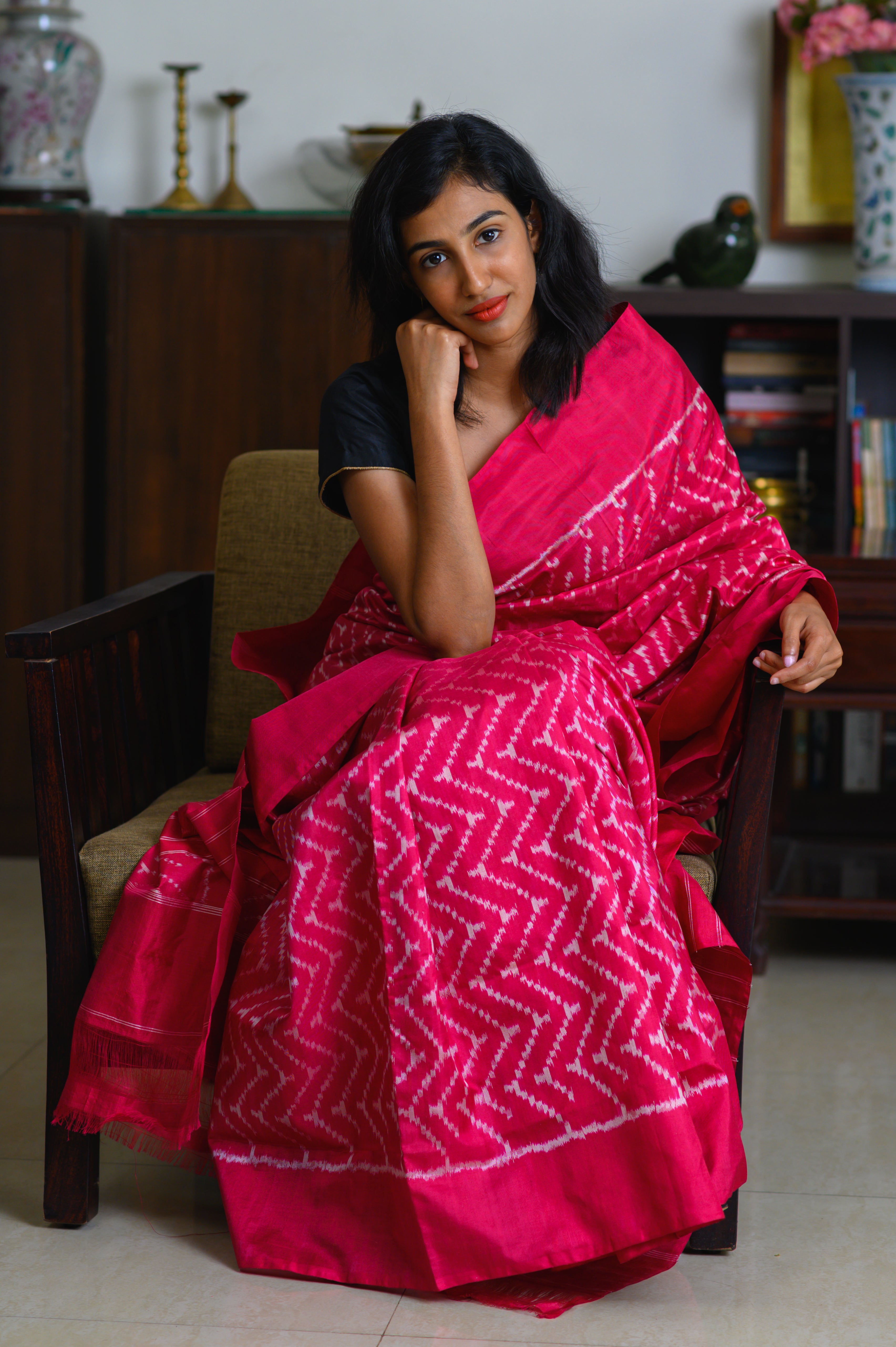 Bubblegum Rani Handwoven Single Ikkat Silk