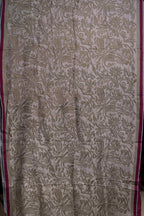 Wine Dark Sea Kantha in Handwoven Pure Silk