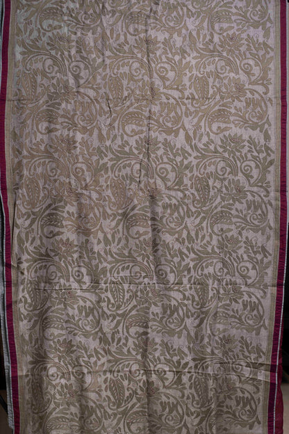 Wine Dark Sea Kantha in Handwoven Pure Silk