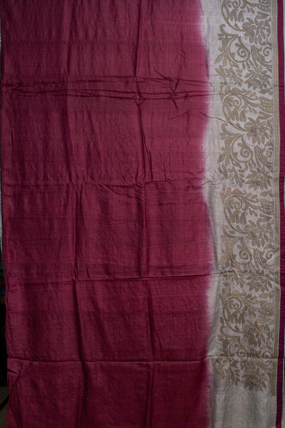 Wine Dark Sea Kantha in Handwoven Pure Silk